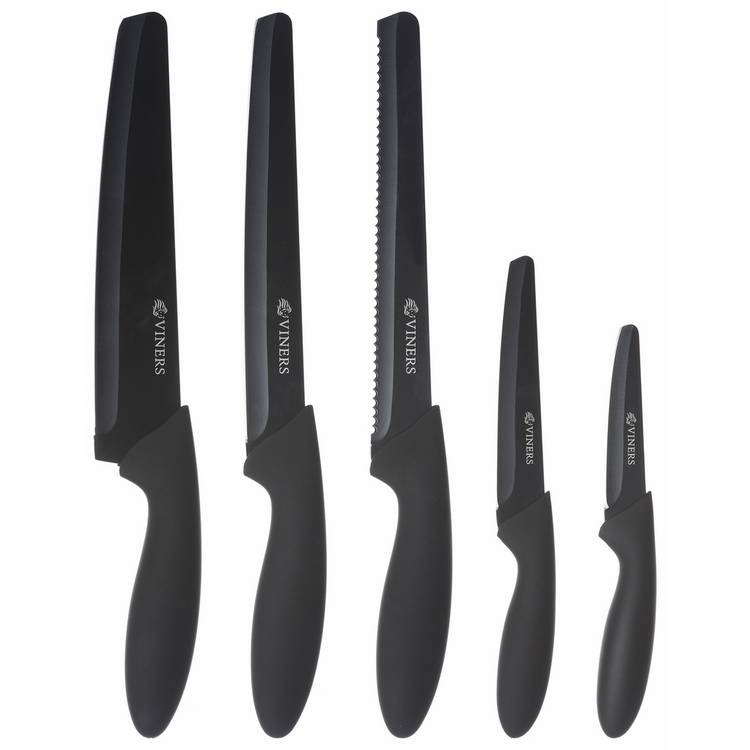 Viners 6 piece squared tip knife block set - British product