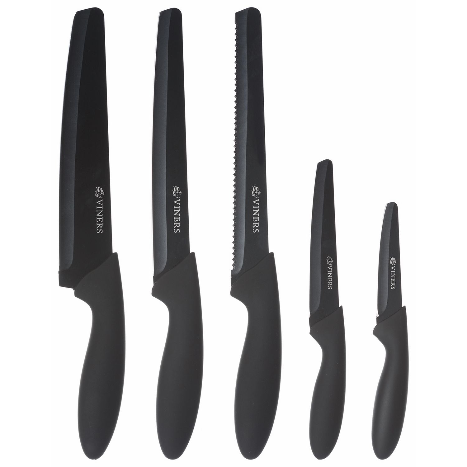 Viners 6 piece squared tip knife block set - British product