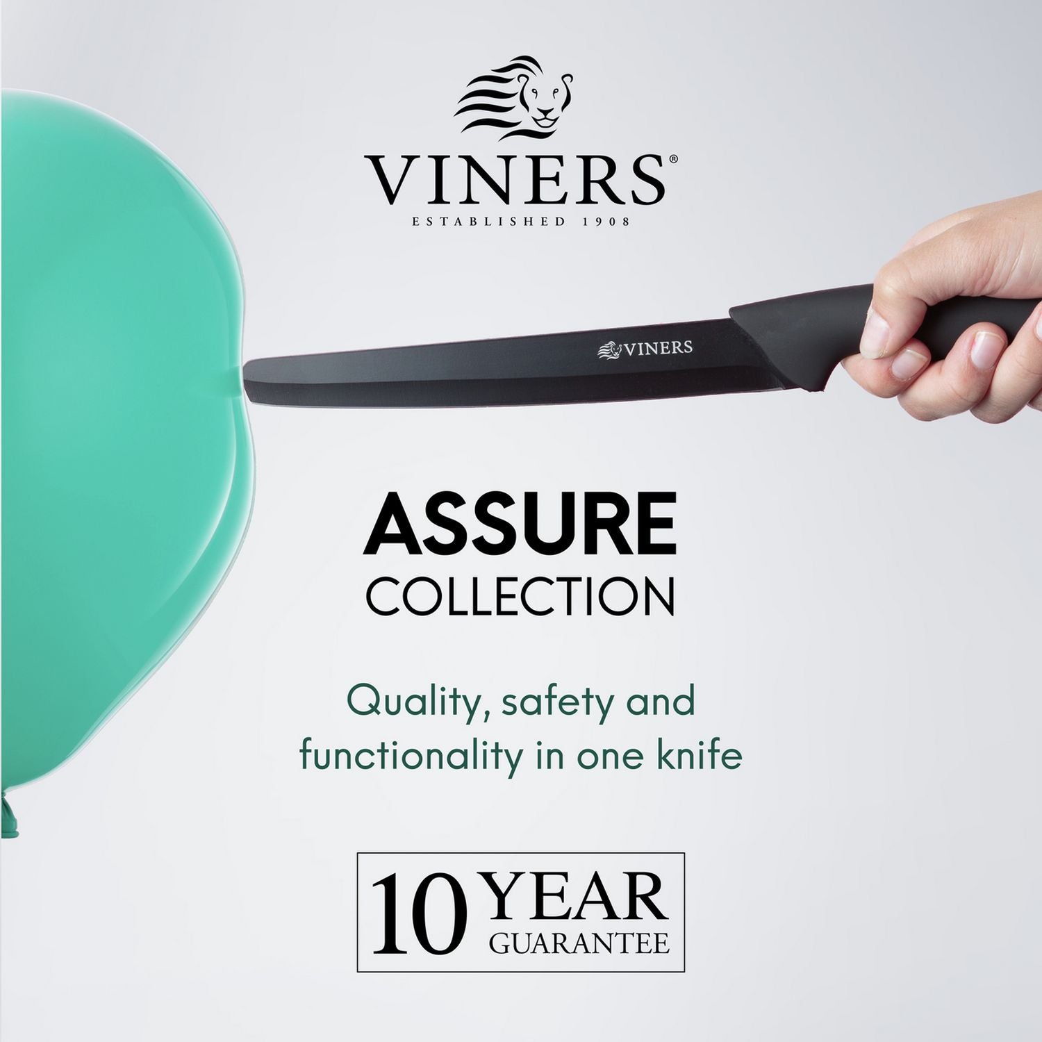 Viners 6 piece squared tip knife block set - British product