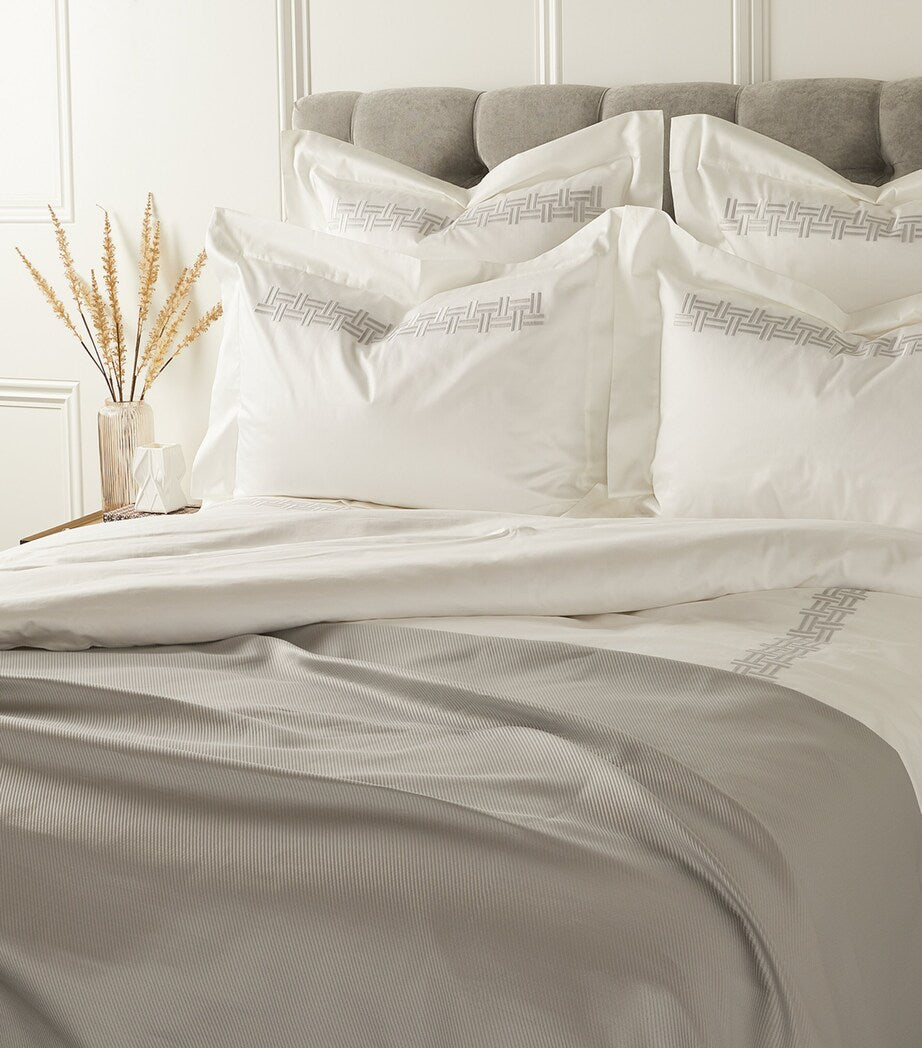 Frette basketweave embroidered super king flat sheet set 270cm x 230cm - British product