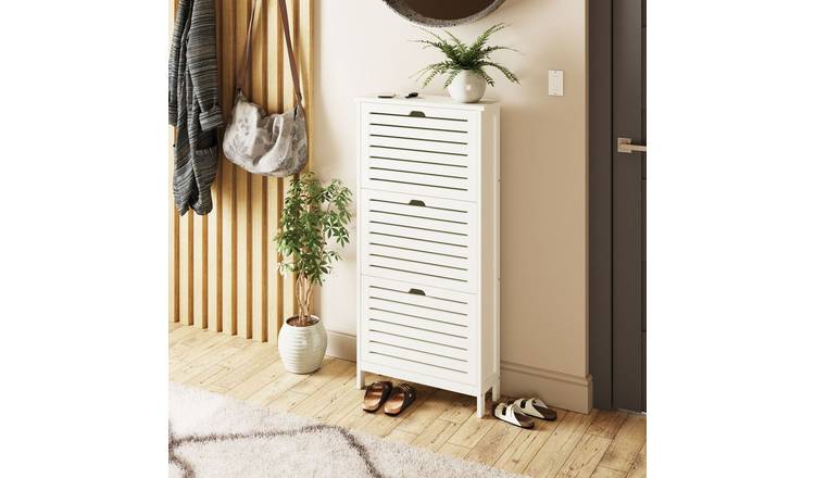 GFW Bergen shoe storage cabinet white, UK version