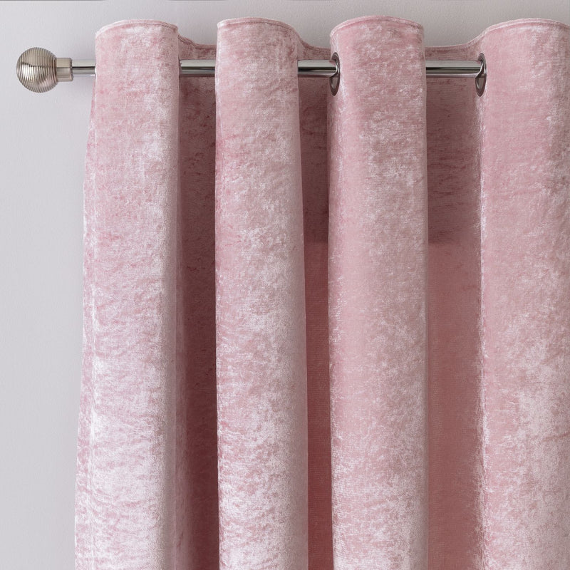 Argos Home Crushed Velvet Eyelet Curtains - Blush - 177x137cm