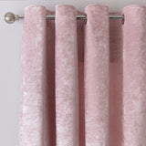 Argos Home Crushed Velvet Eyelet Curtains - Blush - 177x137cm