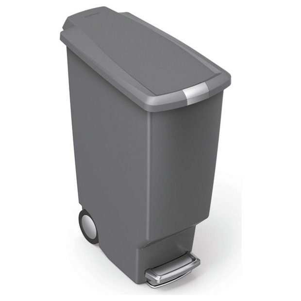 Simplehuman grey slim pedal bin 40L (British brand)