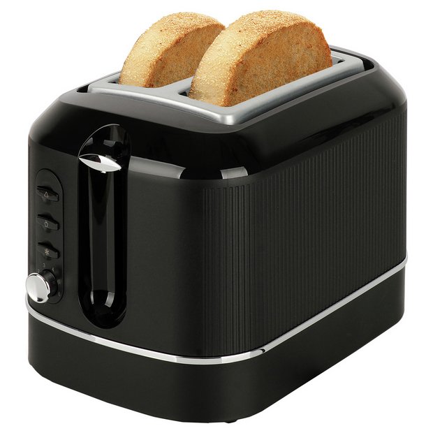 Cookworks Texture Tilly 2 slice toaster black - British product