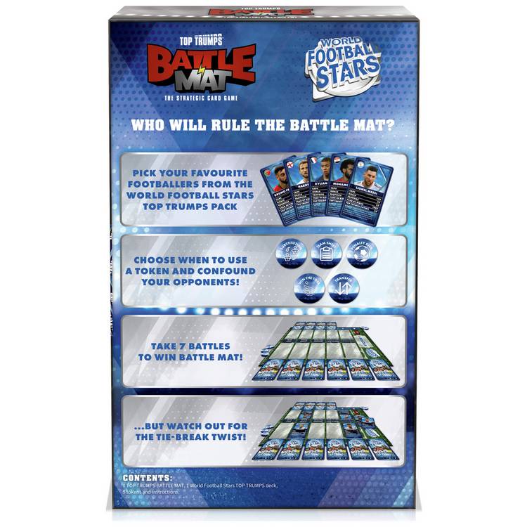 Top Trumps World Football Stars battle mat game, imported from the UK
