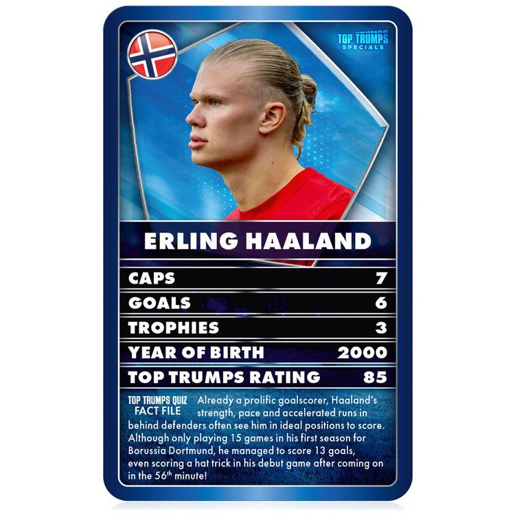 Top Trumps World Football Stars battle mat game, imported from the UK