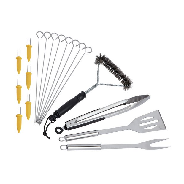 Argos Home 18-piece stainless steel BBQ accessory set (British brand)