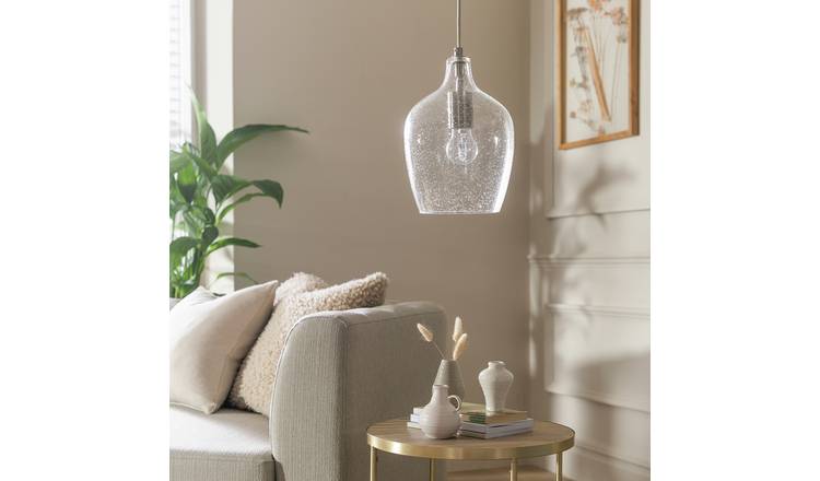 Argos Home Abas glass pendant light brass - British product