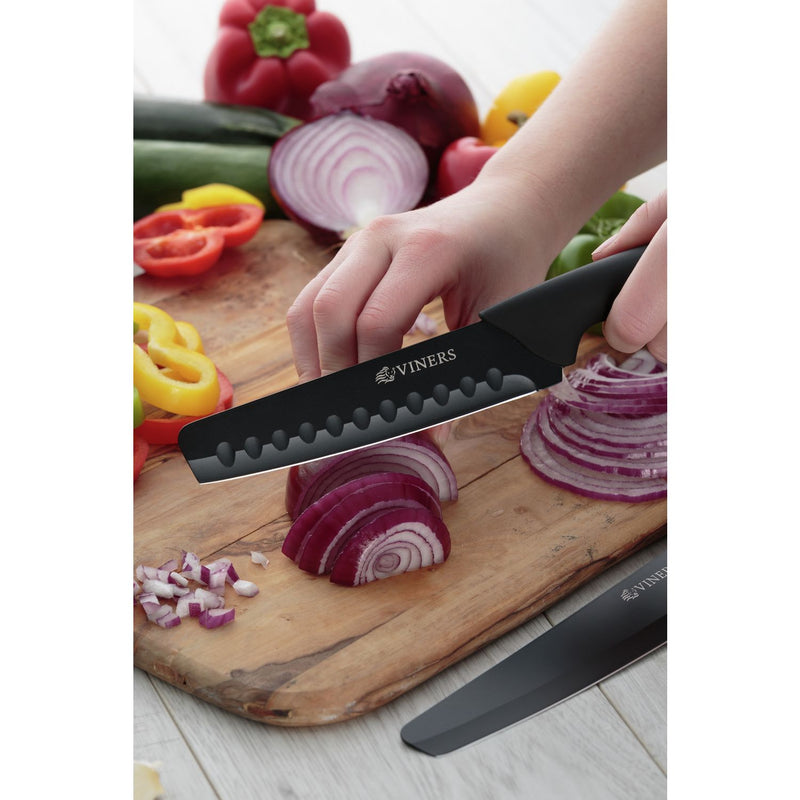 Viners 4 piece knife set, black squared tip (British brand)