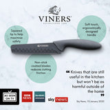 Viners 4 piece knife set, black squared tip (British brand)