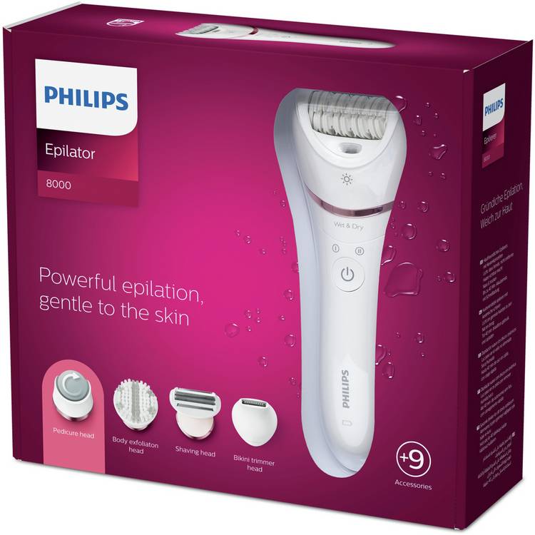 Philips Epilator 8000 Series with 9 attachments (British brand)