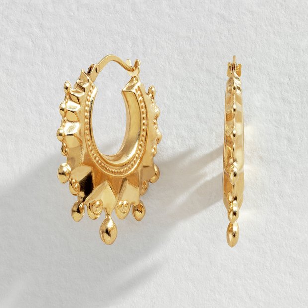 Revere gold plated creole hoop earrings (British brand)