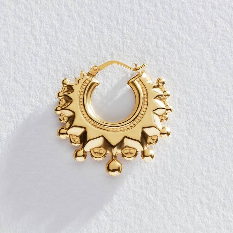 Revere gold plated creole hoop earrings (British brand)