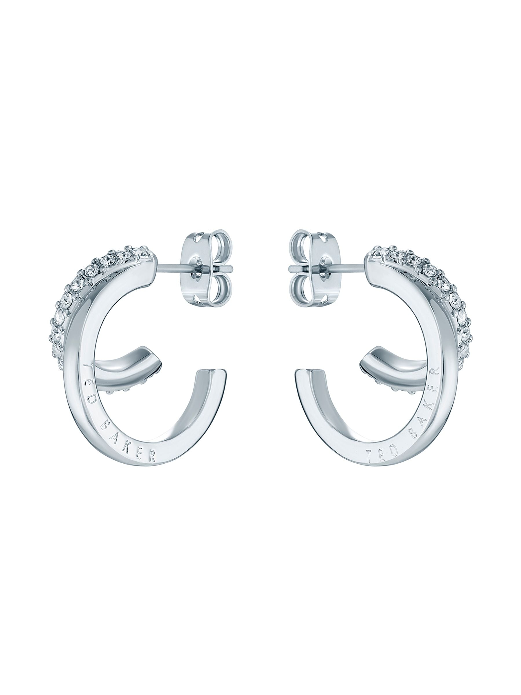 Ted Baker crystal hoop earrings gold tone 2.5cm height (British brand)