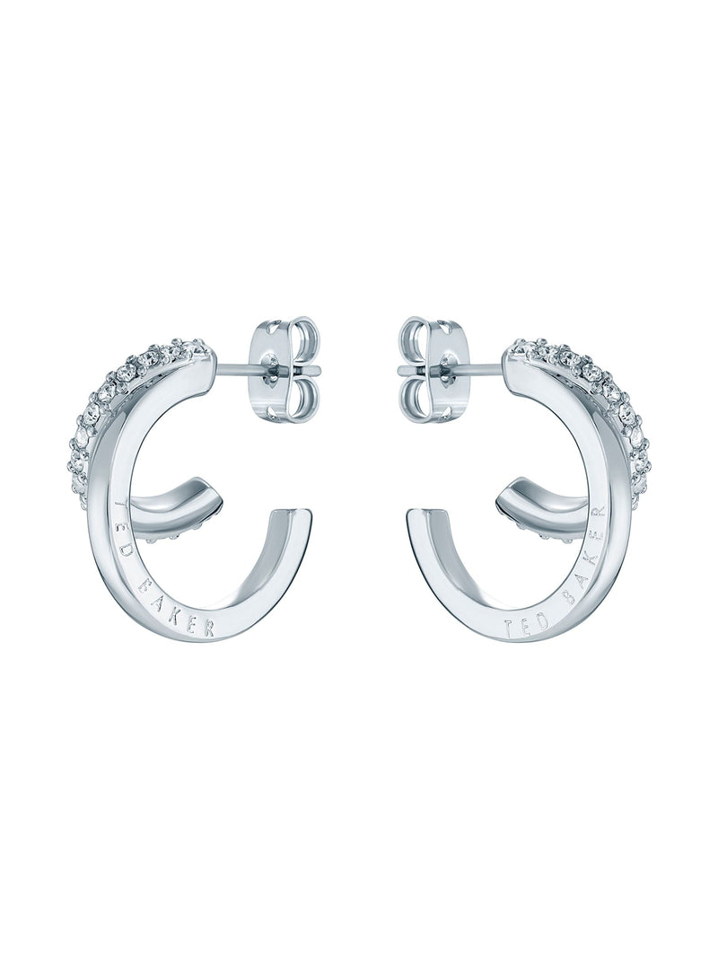 Ted Baker crystal hoop earrings gold tone 2.5cm height (British brand)