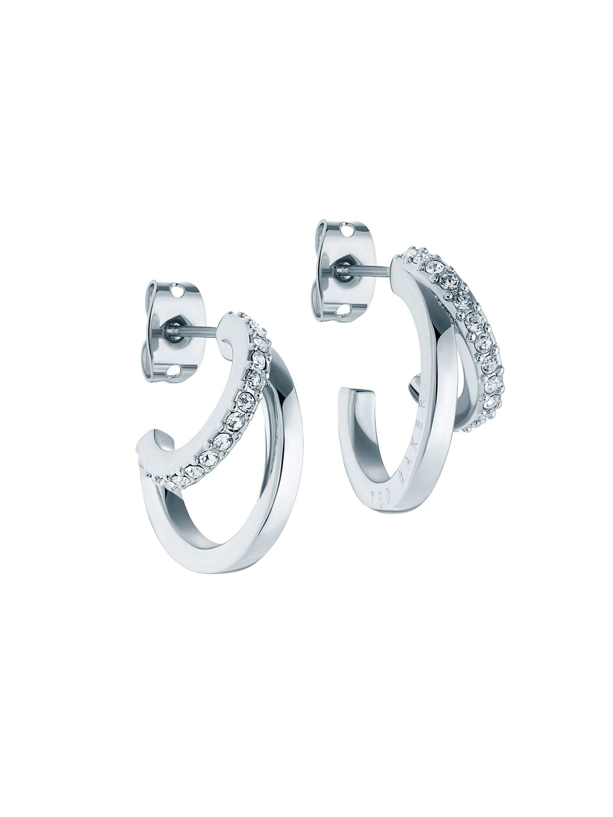 Ted Baker crystal hoop earrings gold tone 2.5cm height (British brand)
