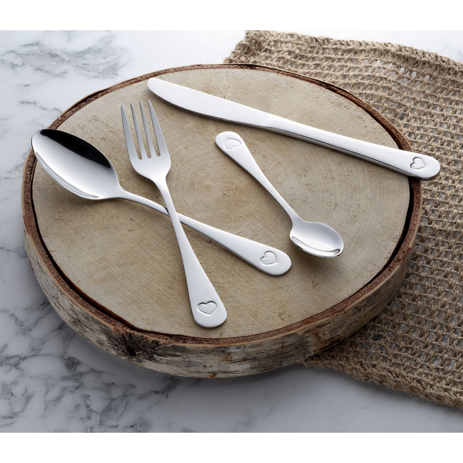 Argos Home heart shape cutlery set 16 piece, imported from the UK