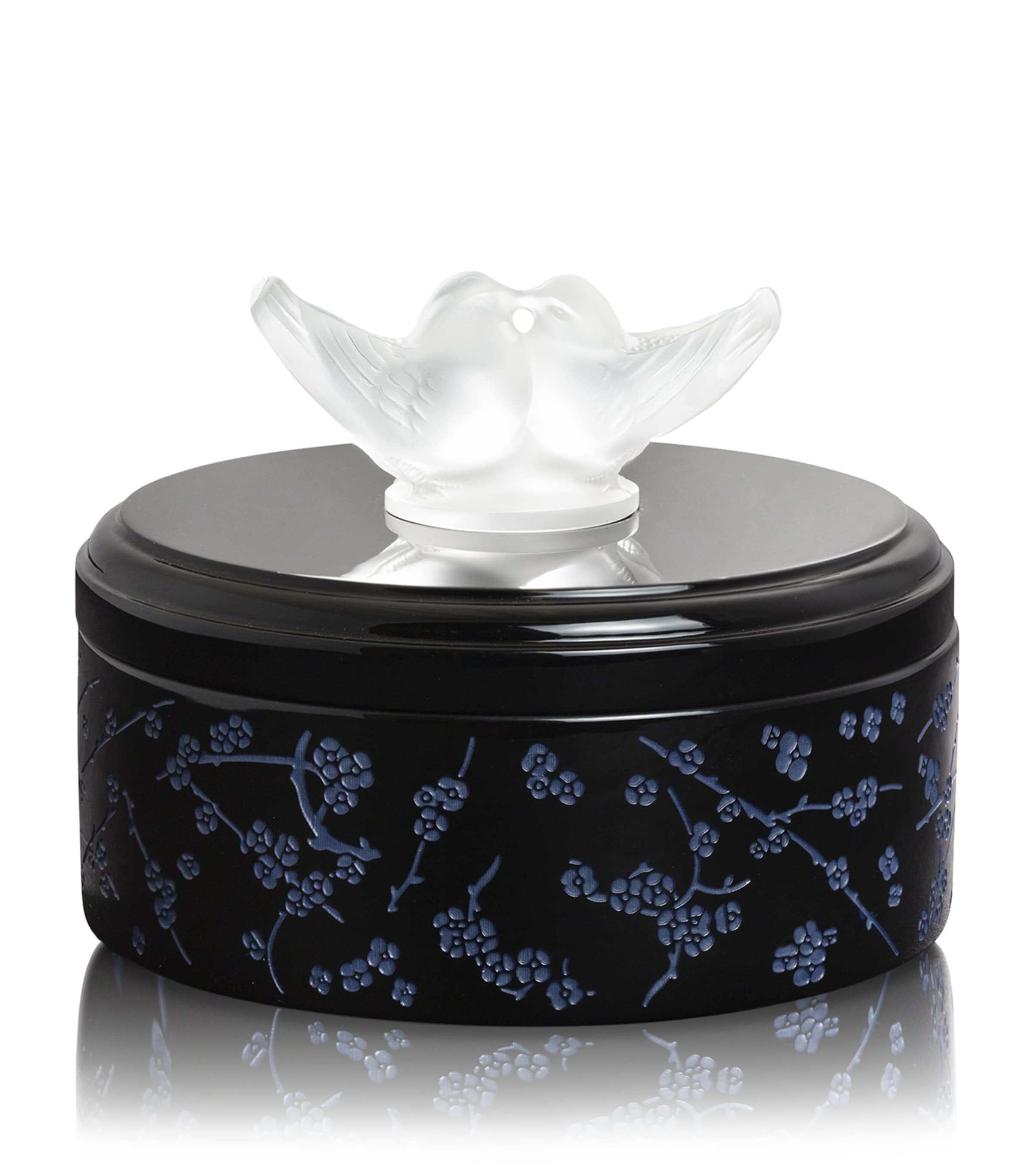 Lalique Fleurs de Cerisier Doves trinket box 9x12.5cm, UK version
