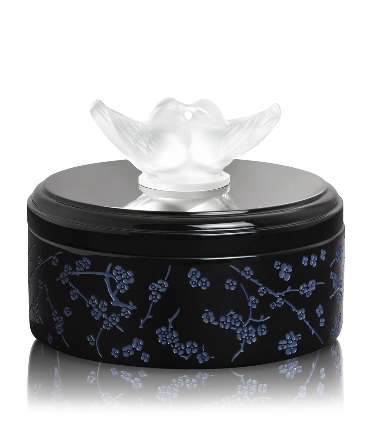 Lalique Fleurs de Cerisier Doves trinket box 9x12.5cm, UK version