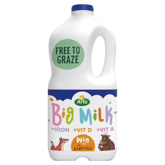 Arla Big Filtered Milk Vitamin Enriched Whole Milk for Kids 1+ 2L