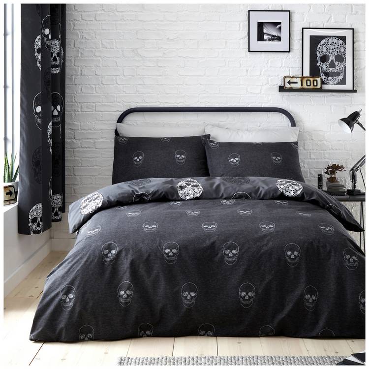 Catherine Lansfield kids skulls bedding set single - British product