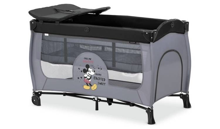 Hauck Disney Sleep n Play Travel Cot Mickey Mouse Grey