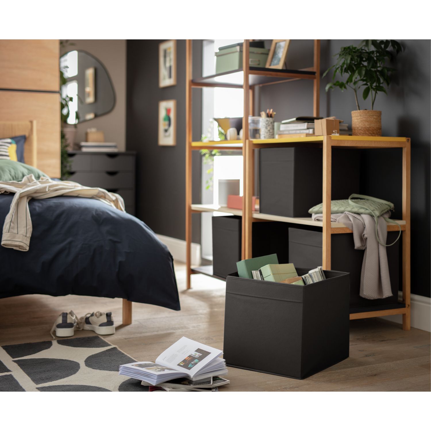 Argos Home Set of 4 Squares Plus Boxes - Black