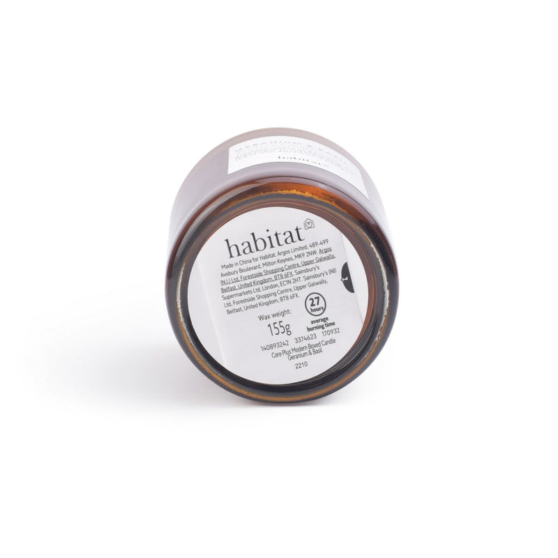 Habitat boxed candle Geranium & Basil 7cm (British brand)