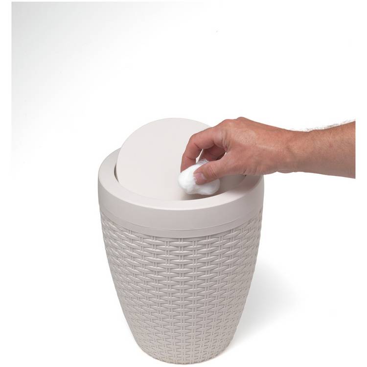 Addis rattan bathroom bin cream 5L, UK version