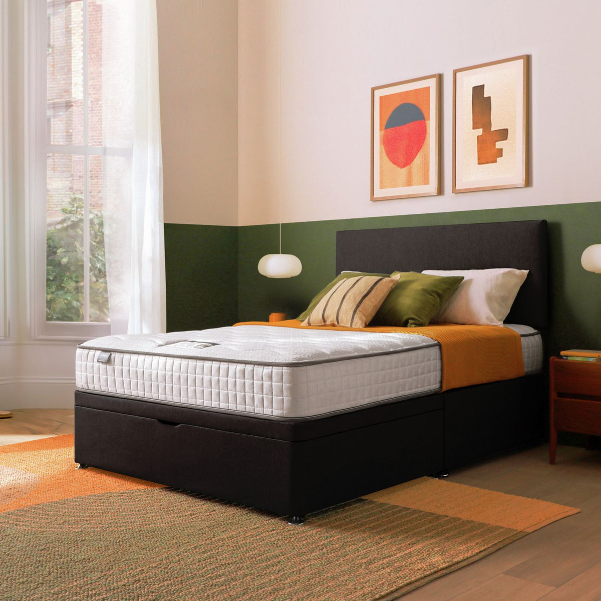 Silentnight Memory Double Half Ottoman Bed - Charcoal