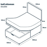 Silentnight Memory Double Half Ottoman Bed - Charcoal