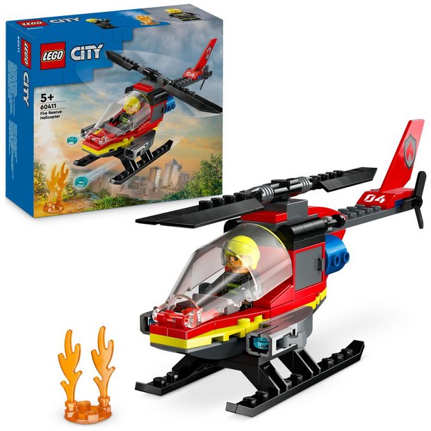 LEGO Fire Rescue Helicopter building set 85 pieces, imported from UK