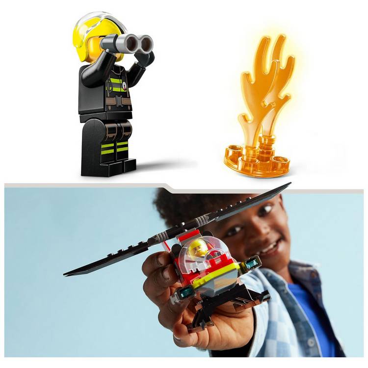 LEGO Fire Rescue Helicopter building set 85 pieces, imported from UK
