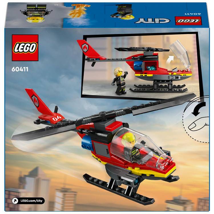 LEGO Fire Rescue Helicopter building set 85 pieces, imported from UK