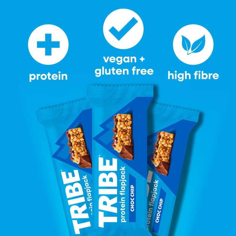 Tribe Choc Chip Protein Flapjack Chocolate 50g (British brand)