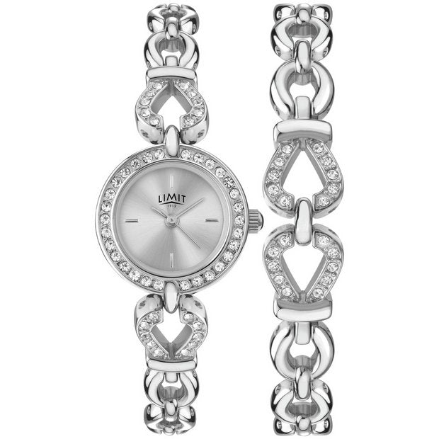 Limit silver plated watch and bracelet set, imported from the UK