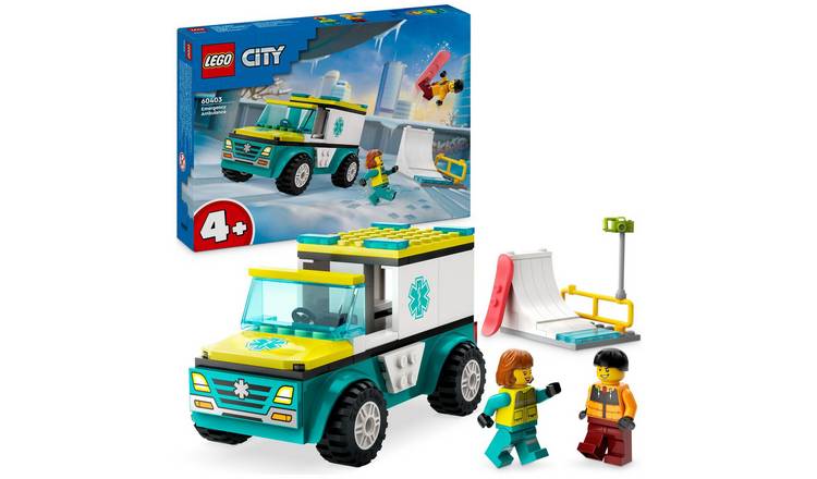 LEGO City Emergency Ambulance and Snowboarder Toys 60403