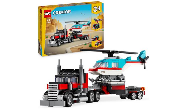 LEGO Creator 3in1 Flatbed Truck with Helicopter Toy 31146 GOODS Argos