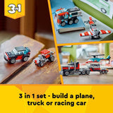 LEGO Creator 3in1 Flatbed Truck and Helicopter building set, imported from the UK