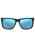 Ray-Ban Justin sunglasses black and blue flash lens, imported from the UK