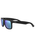 Ray-Ban Justin sunglasses black and blue flash lens, imported from the UK
