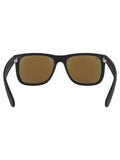 Ray-Ban Justin sunglasses black and blue flash lens, imported from the UK
