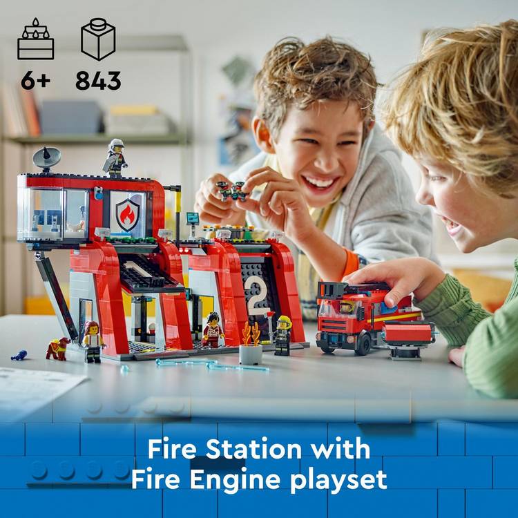 LEGO City Fire Station playset with fire engine 60414 - British product