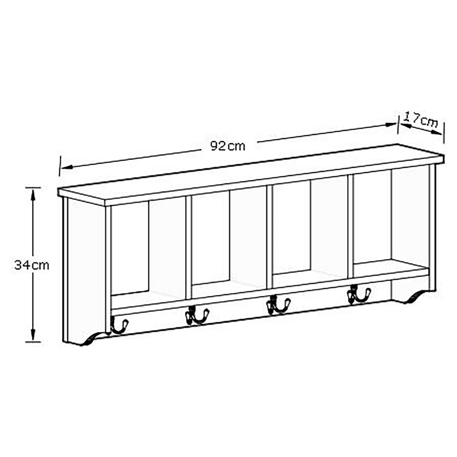GFW wall rack white 92cm, imported from the UK