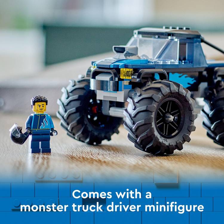 LEGO City blue monster truck building set, UK version