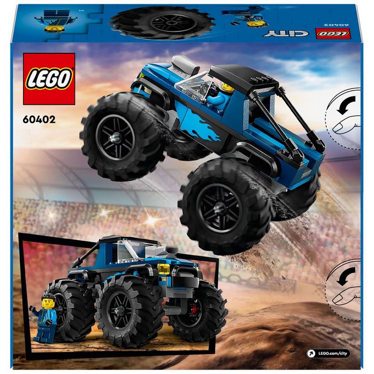 LEGO City blue monster truck building set, UK version