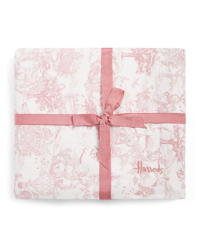 Harrods Harrods Cotton Embroidered Toile de Jouy Tablecloth (160cm x 240cm)- Buy online at McGrocer