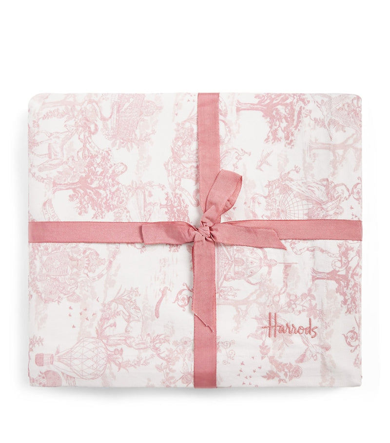 Harrods Cotton Embroidered Toile de Jouy tablecloth 160cm x 240cm, UK version
