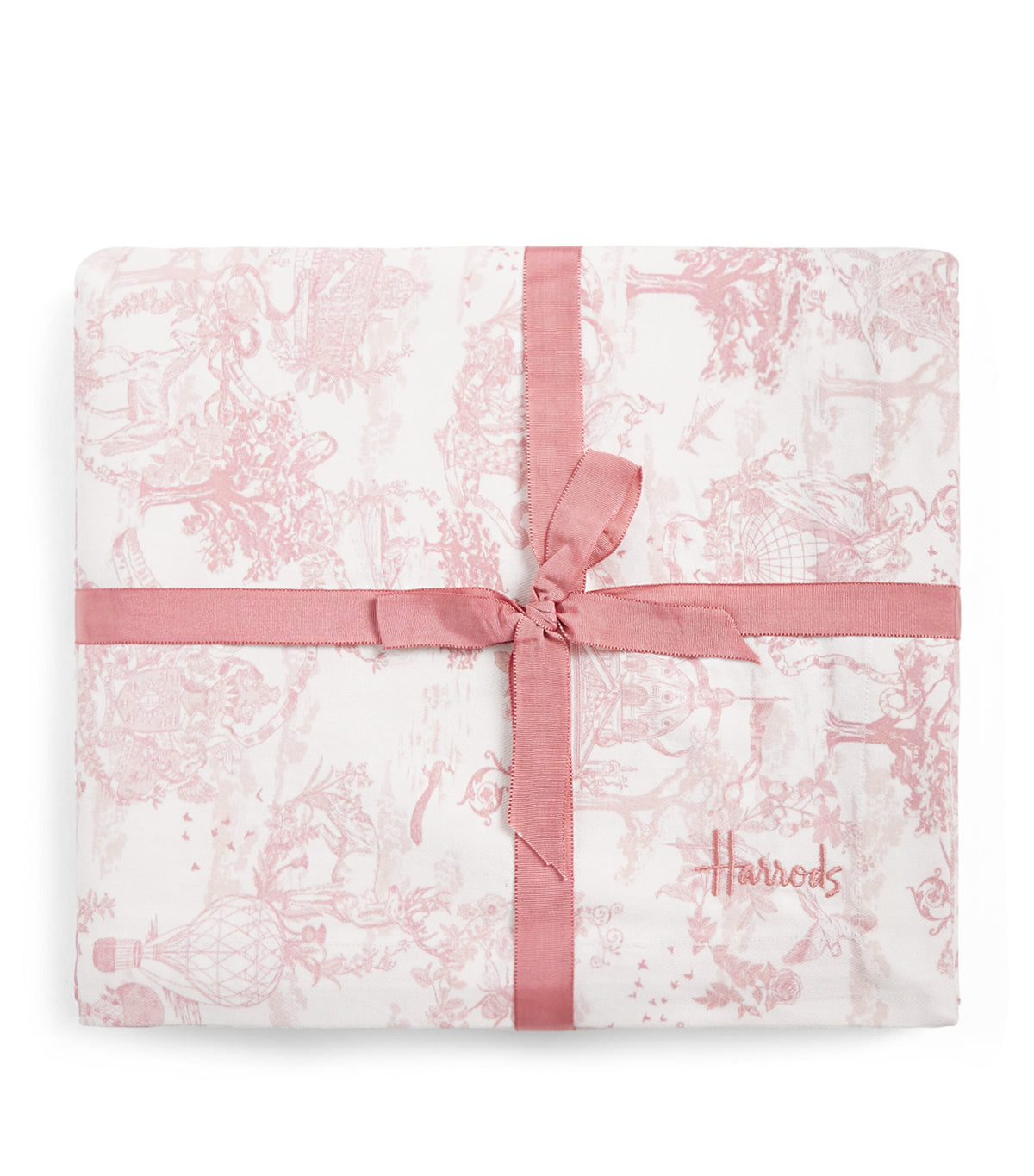 Harrods Cotton Embroidered Toile de Jouy tablecloth 160cm x 240cm, UK version